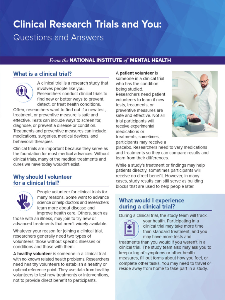 Clinical Research Trials and You | PDF | Clinical Trial | Institutional ...