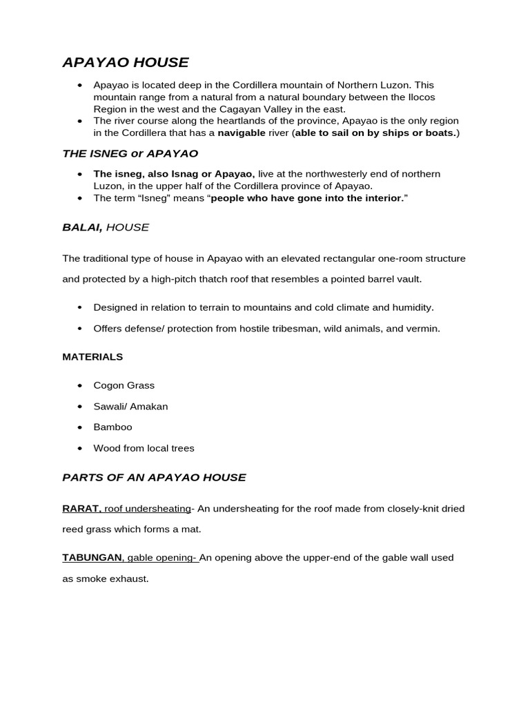 Parts of an Apayao House | PDF | Roof | Building Engineering