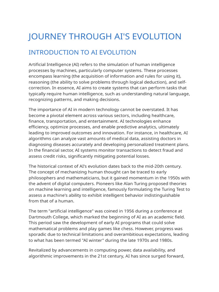 Journey Through AI's Evolution | PDF | Artificial Intelligence ...