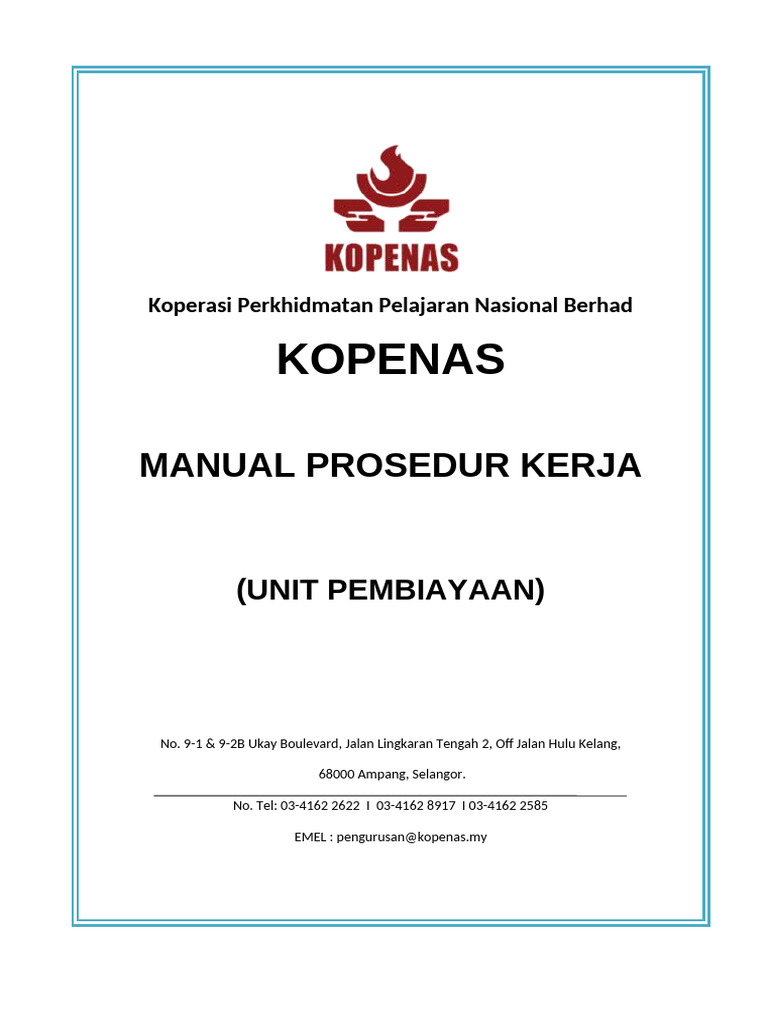 Manual Prosedur Koperasi KOPENAS | PDF | Pengelolaan Keuangan & Uang