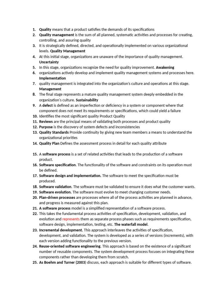 se1mid | PDF | Software Development Process | Quality Management