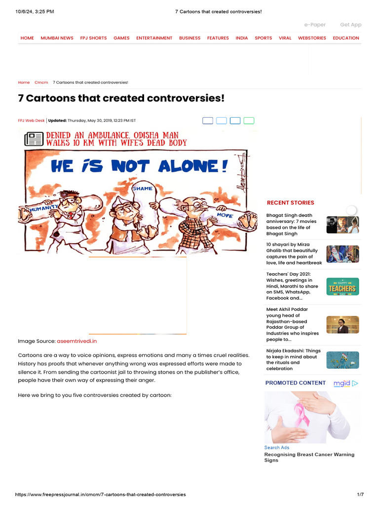 7 Cartoons That Created Controversies! | PDF