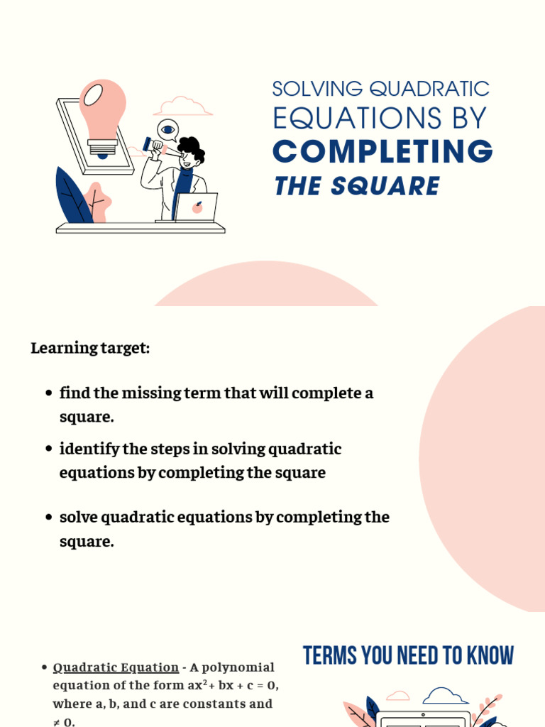 Completing The Squares Terms | PDF | Teaching Methods & Materials ...