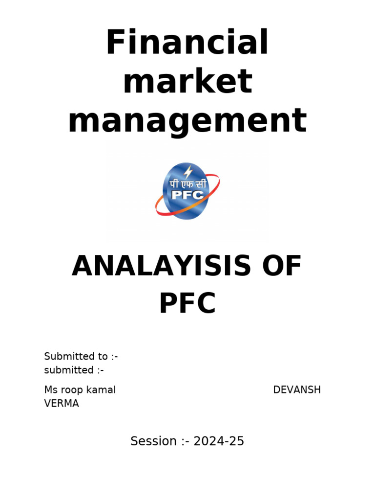 Analayisis of PFC For Project FMM | PDF | Exchange Traded Fund | Stocks