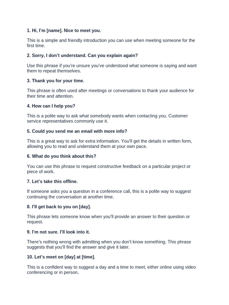 L1 Basic Phrases | PDF