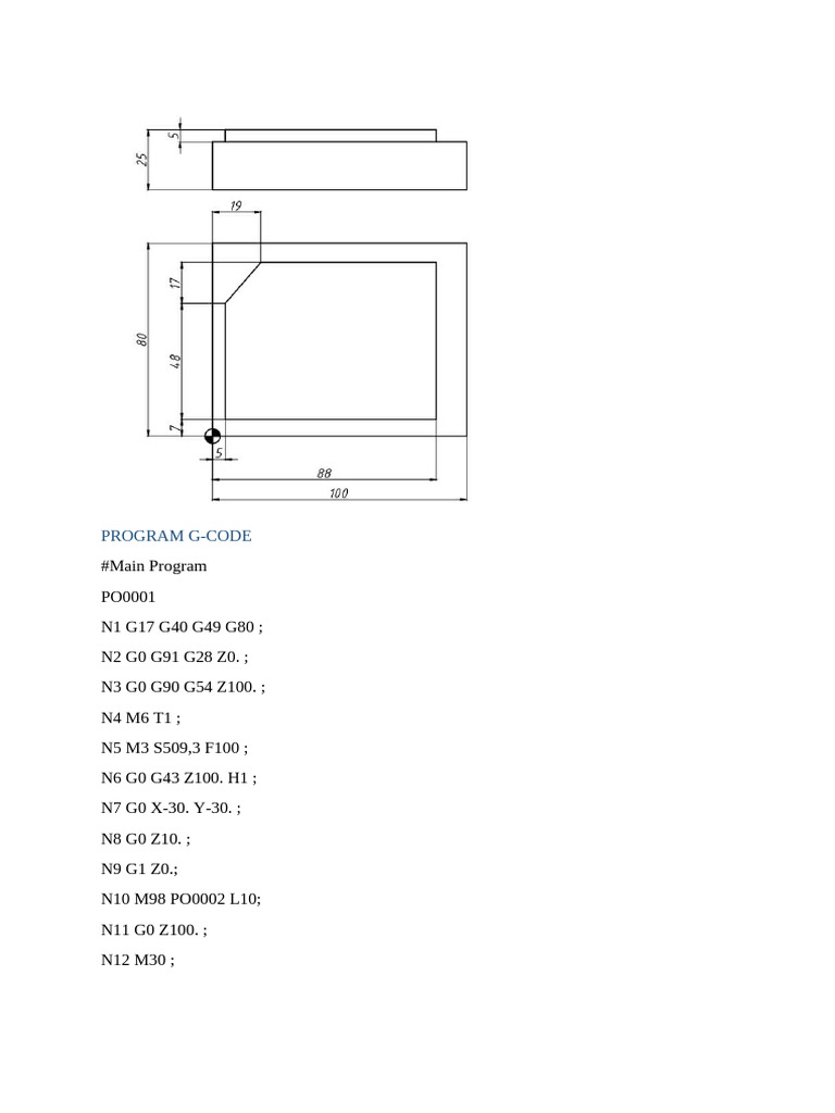 G-Code Program for CNC Machining | PDF