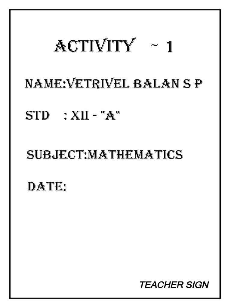 Maths Activity Pdf Teaching Methods Materials