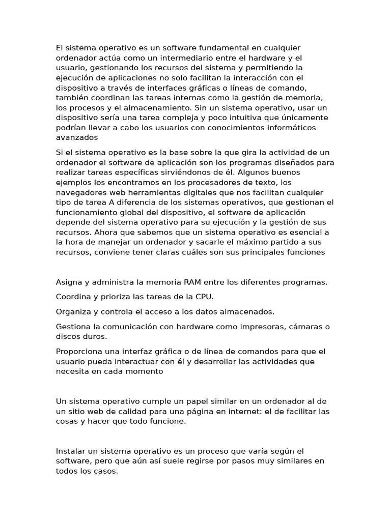 Documento | PDF | Sistema operativo | Hardware de la computadora