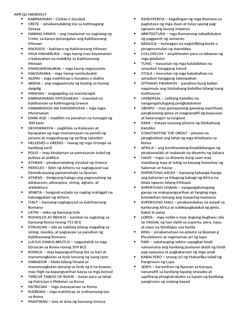 Ap8 Reviewer | PDF
