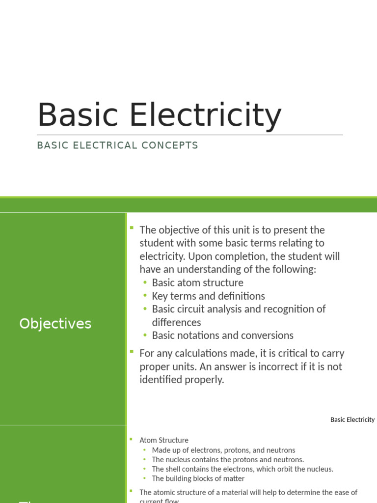 1 Basic Electricity-5 | PDF | Electric Charge | Electric Current