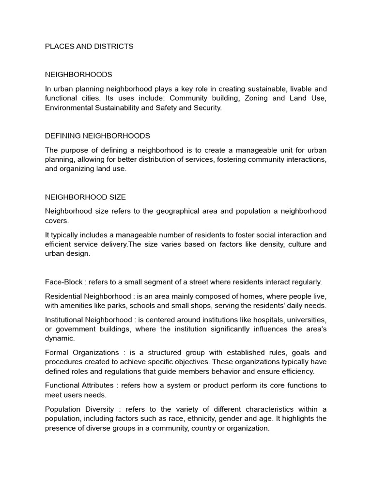 Reporting Explanation Places and Districts | PDF | Mixed Use ...