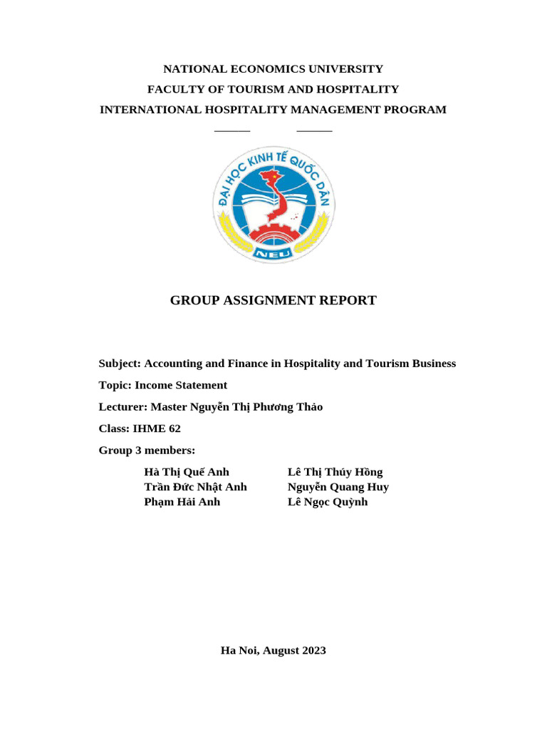 Income Statement in Hospitality Management | PDF | Expense | Income ...