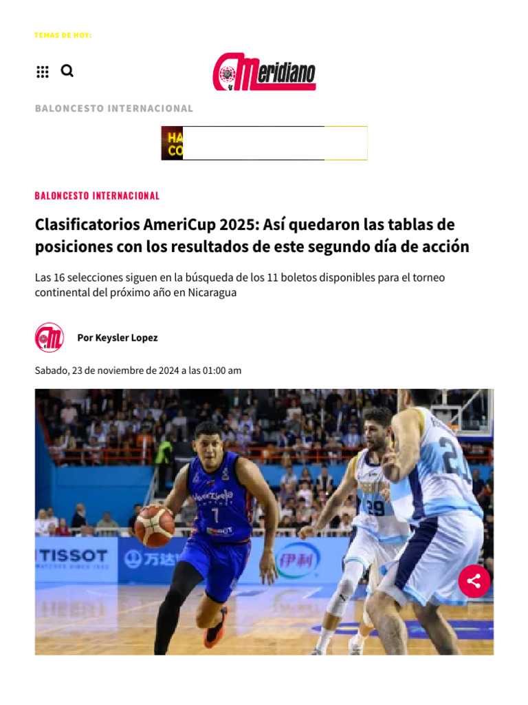 Clasificatorios Americup 2025 Así Quedaron Las Tablas De Posiciones