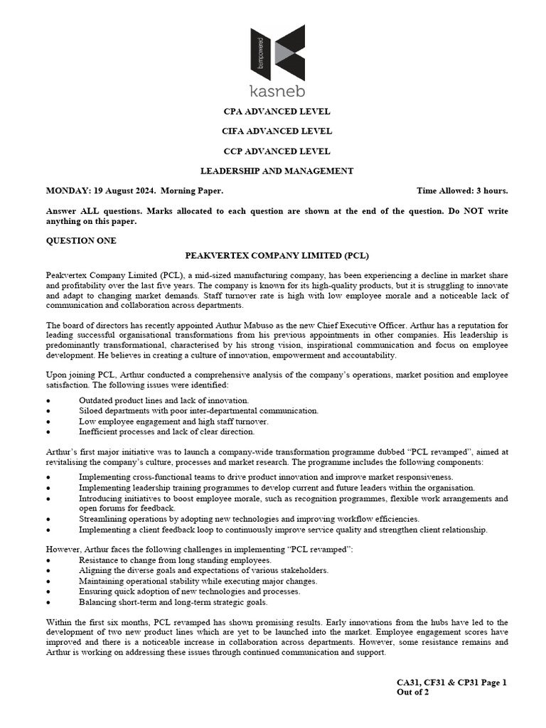 Pst lm collection pdf change management leadership