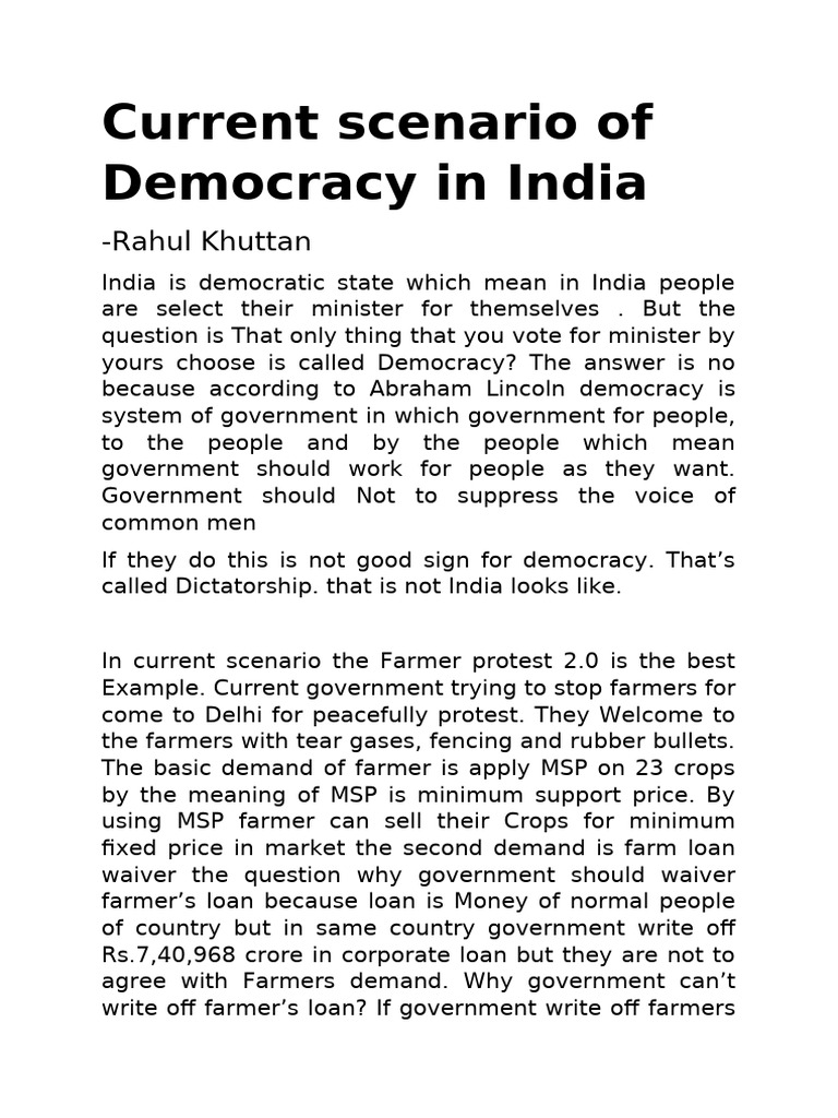 Democracy and Farmer Protests in India | PDF | Democracy | Political ...