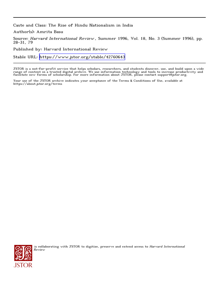 Hindu Nationalism's Rise in India | PDF | Bharatiya Janata Party ...