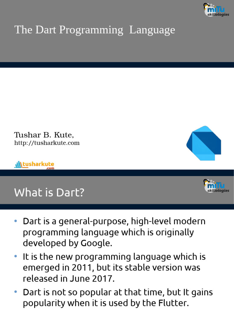 Introduction To Dart | PDF | Programming Language | Programming Paradigms