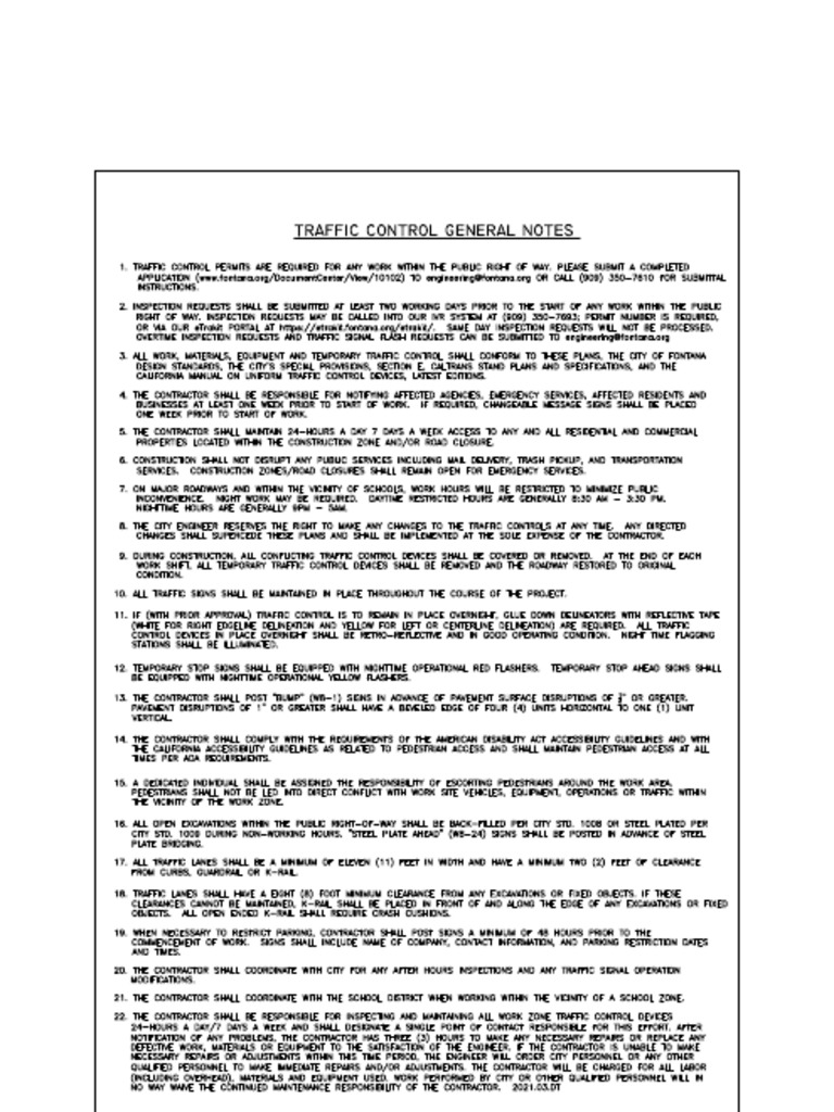 Fontana Traffic Control Notes | PDF