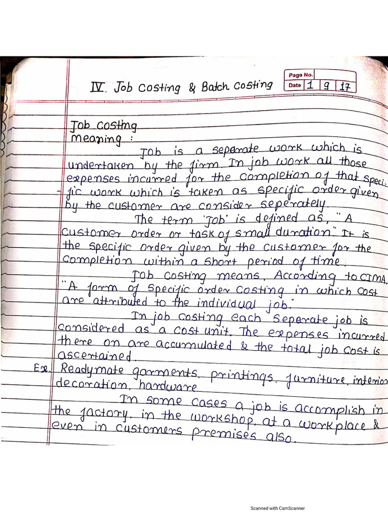 Job Costing & Batch Costing | PDF