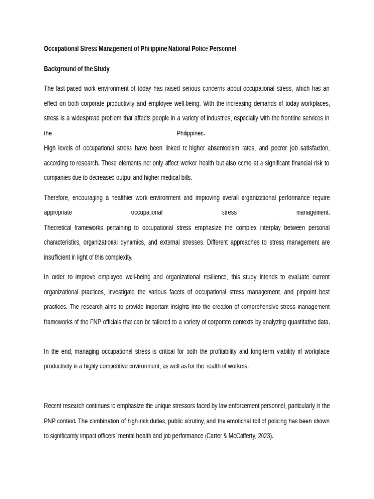 Stress Management Pdf Stress Biology Psychological Trauma