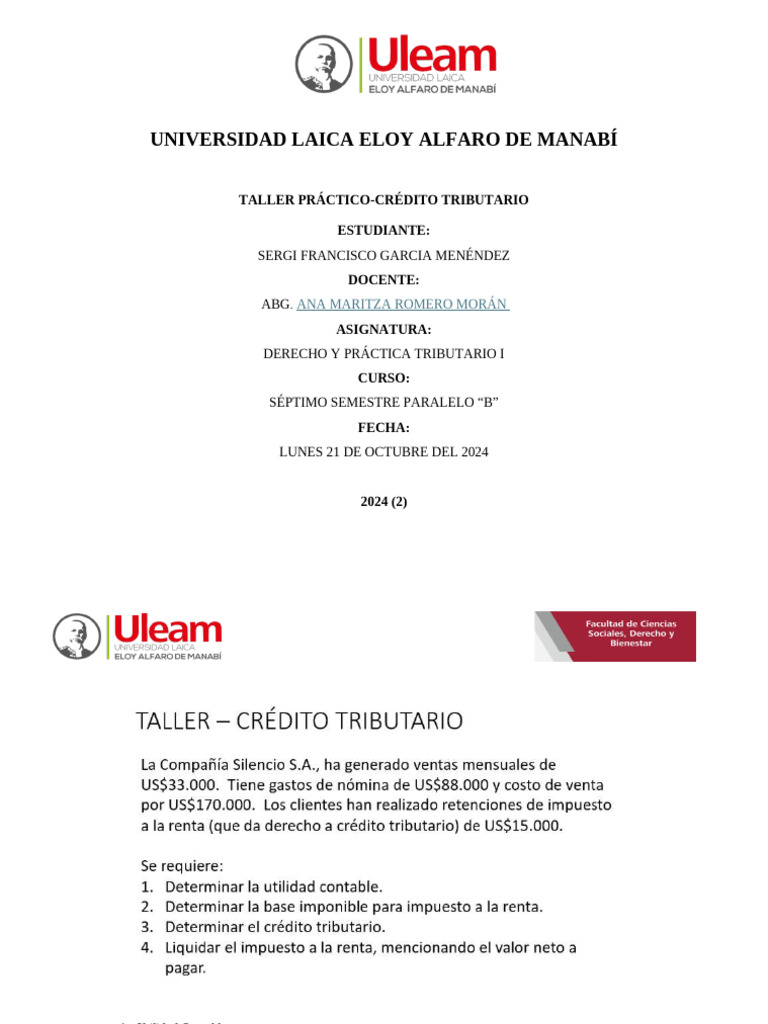 Cálculo de Impuesto a la Renta 2024 | PDF | Impuesto sobre la renta ...