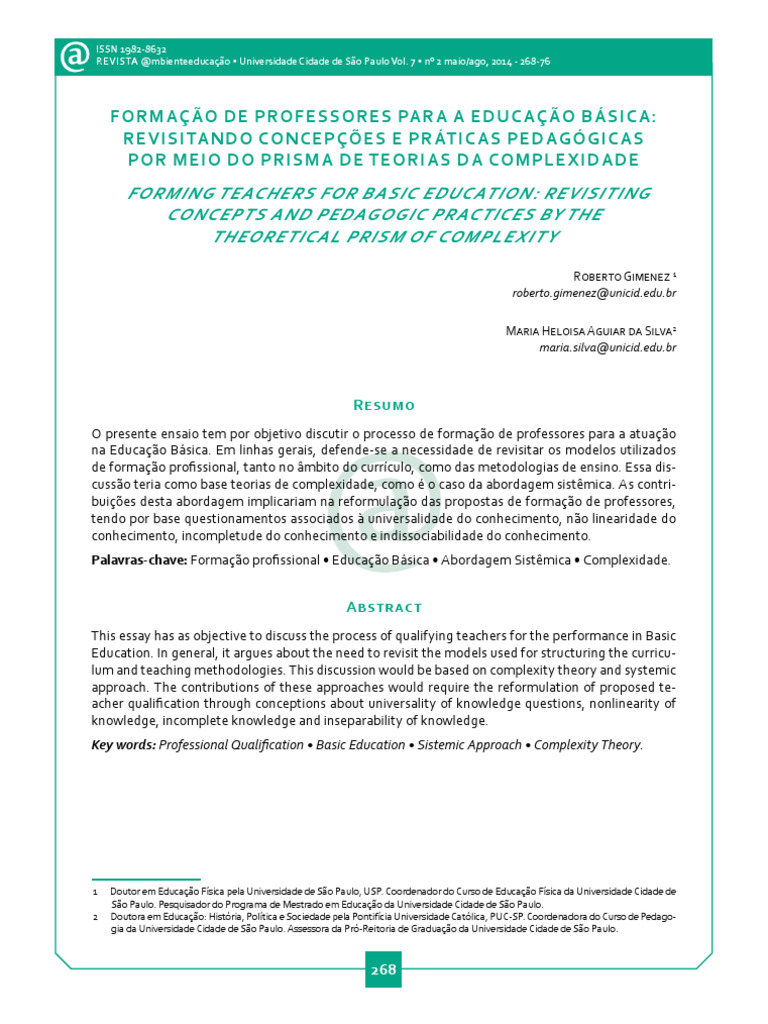 Formação de Professores e Teorias da Complexidade | PDF | Pedagogia ...