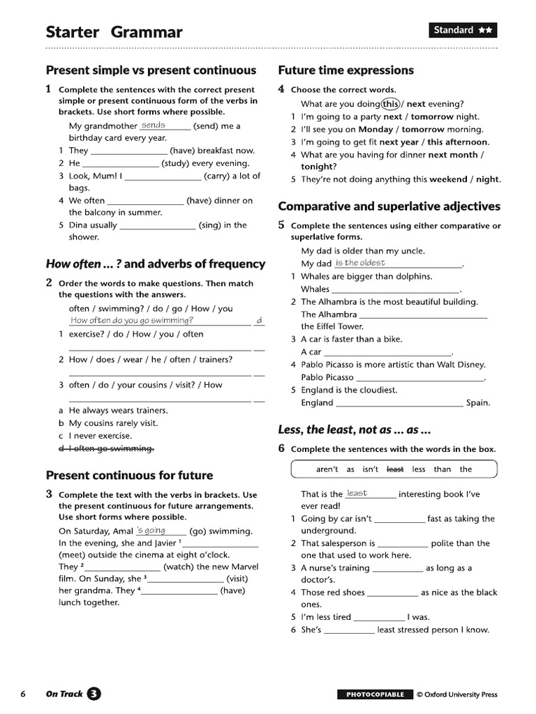Grammar Revision Starter Unit + Unit 1 | PDF