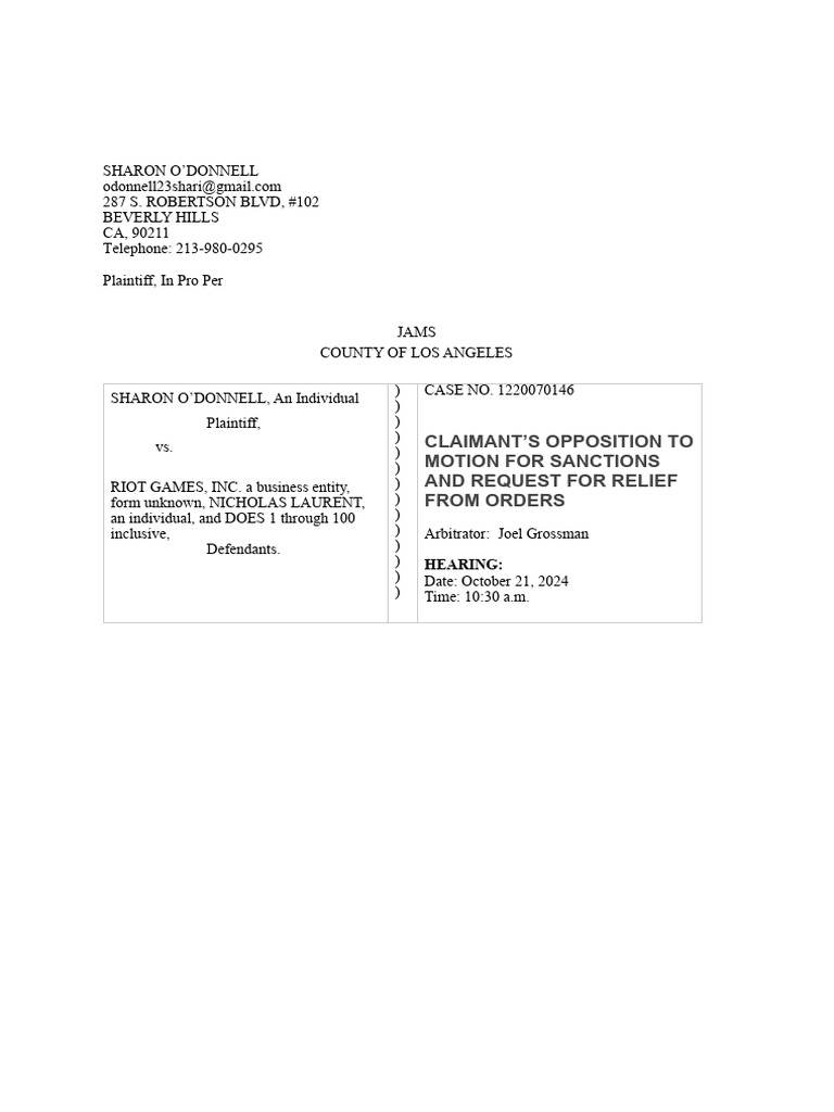 Shari s opposition to riots motion for sanctions pdf defamation