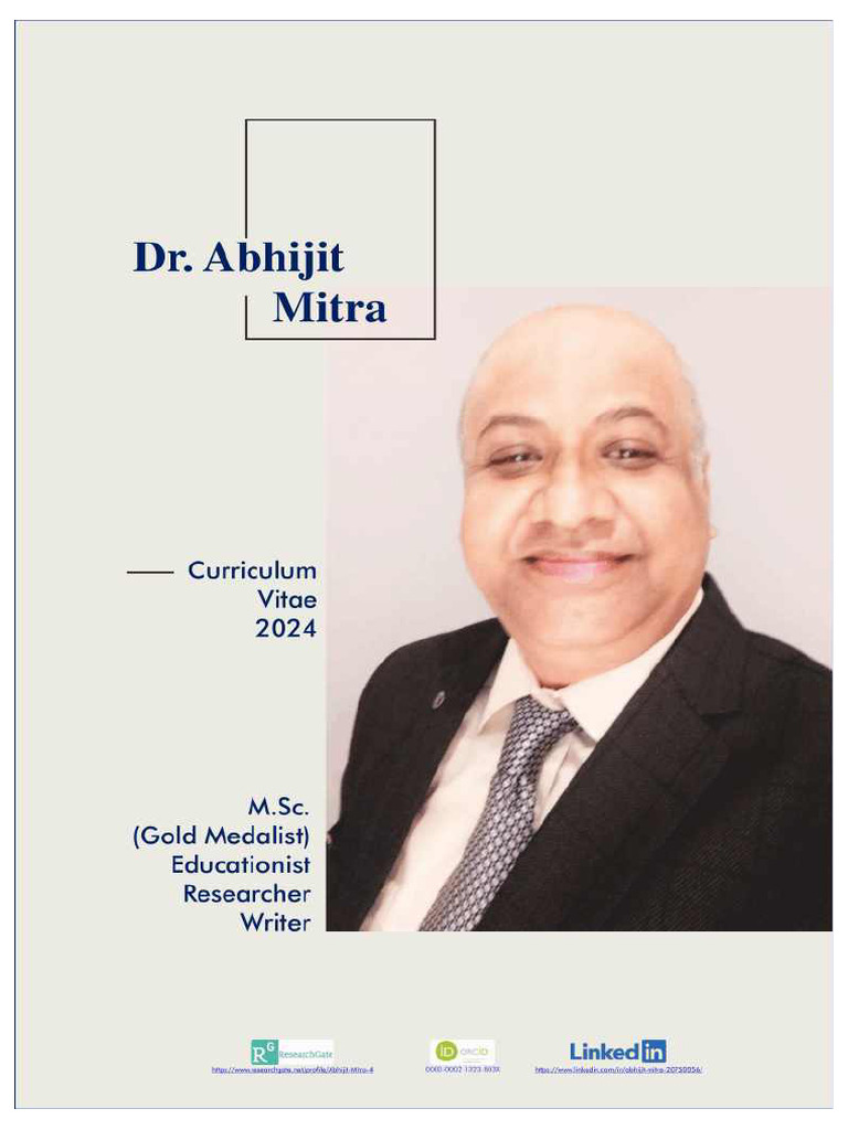 Detailed CV of ABHIJIT MITRA - With Publications (Till Mid 2024) | PDF