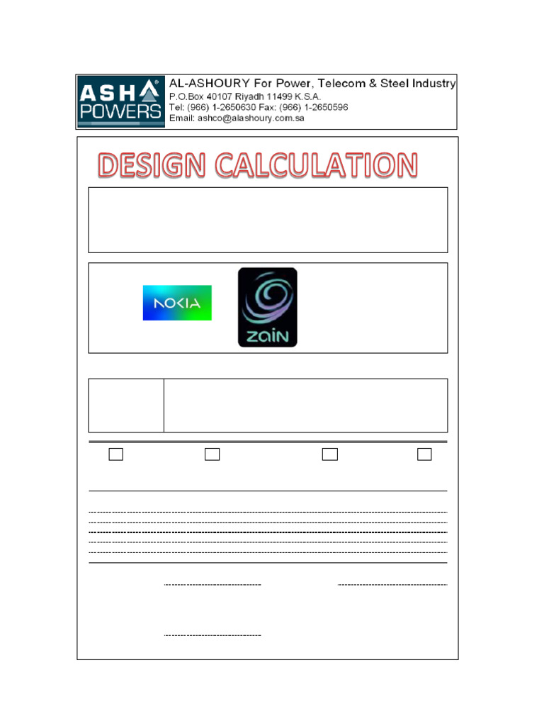 Design Calculations for 70m Tower | PDF | Technology & Engineering