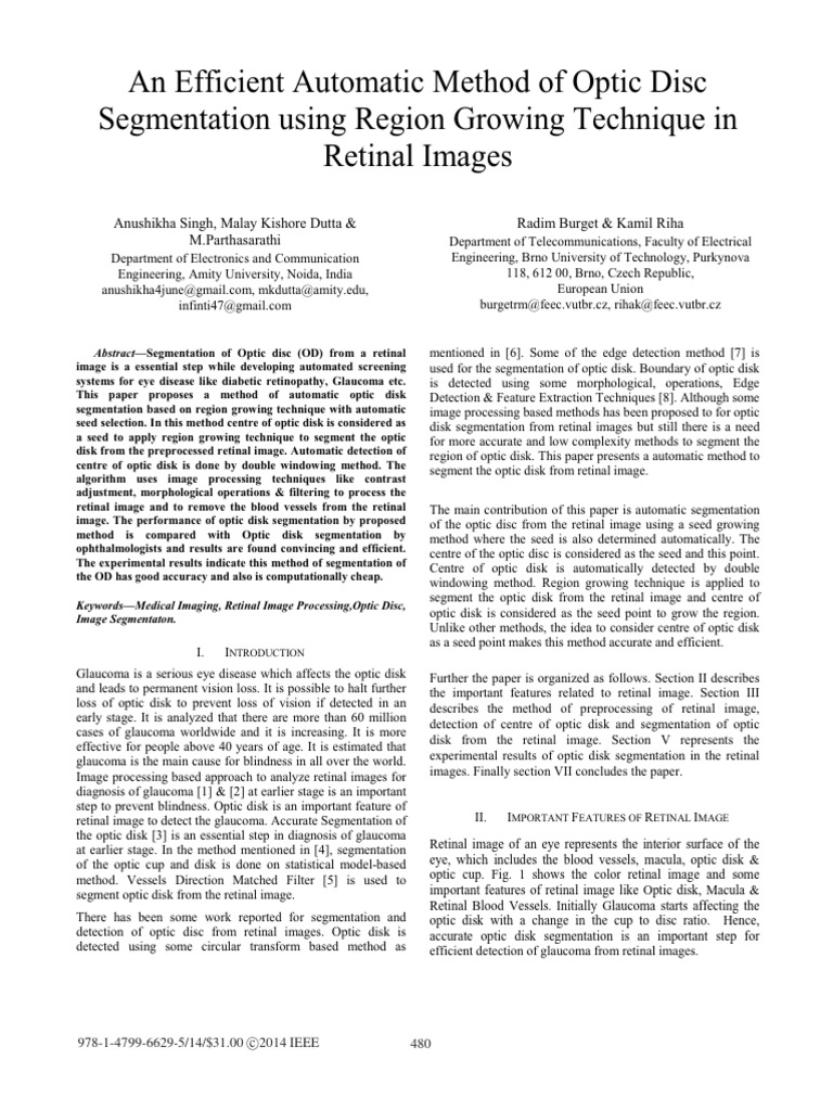 An Efficient Automatic Method of Optic Disc Segmentation Using Region ...