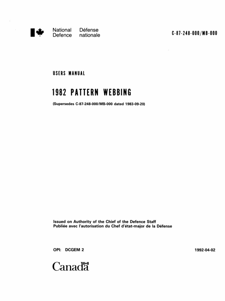 C-87-248-000-MB-000 - 1982 Pattern Webbing | PDF