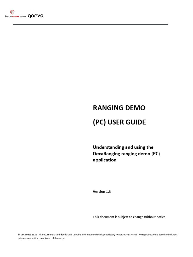 DecaRanging PC User Guide DW3xxx 1p3 | PDF | Component Object Model | Usb