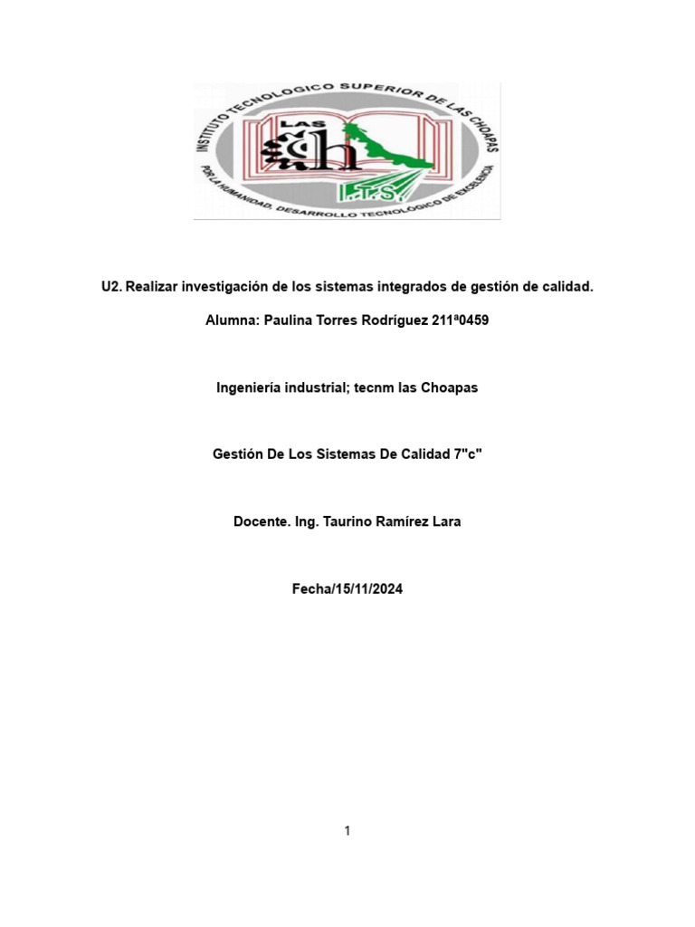 Sistema Integrado de Gestión de Calidad | PDF | Calidad (comercial ...