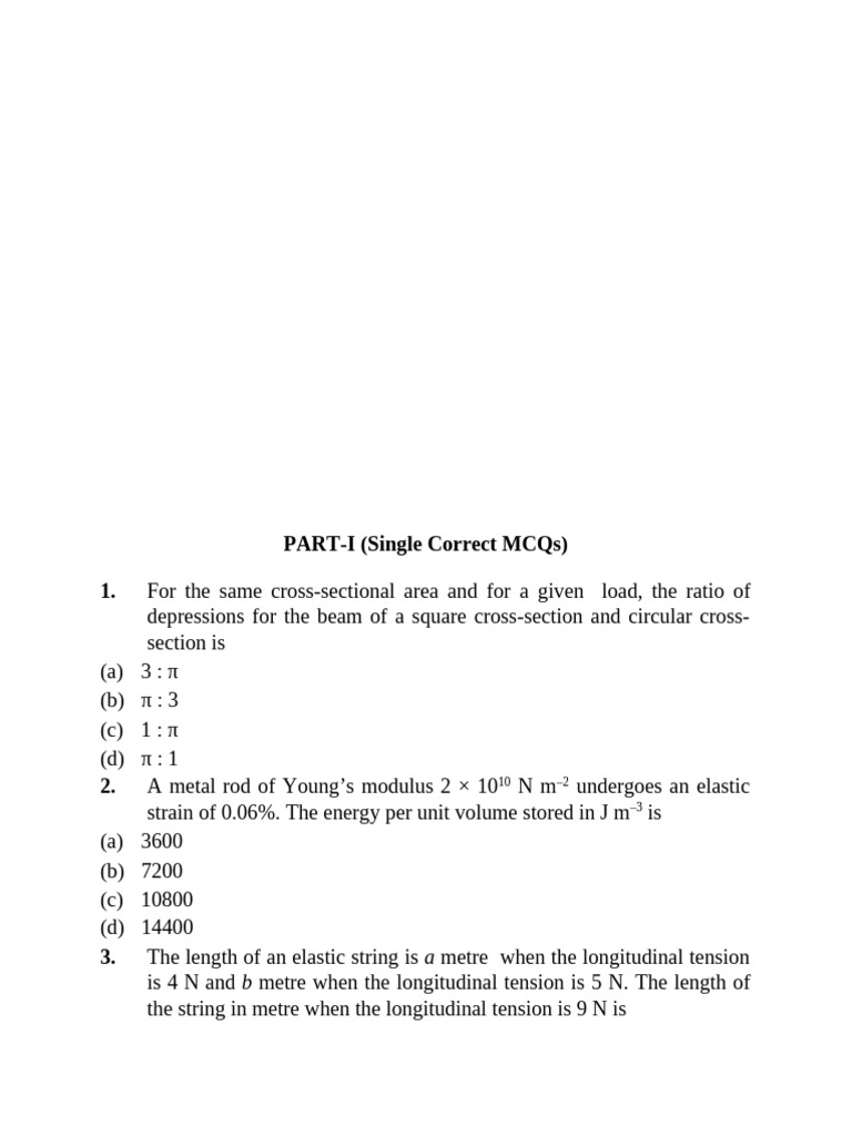 DPP For Solids | PDF | Elasticity (Physics) | Young's Modulus