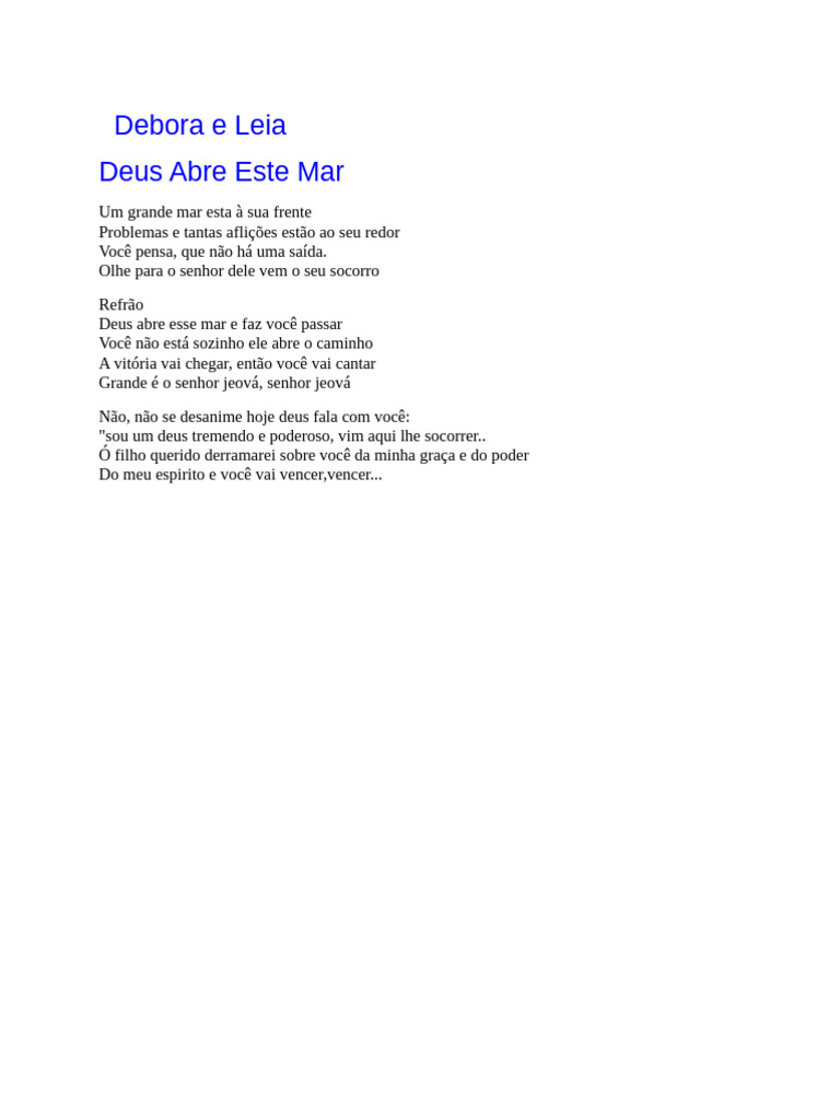 Deus Abre o Mar: Superando Aflições | PDF