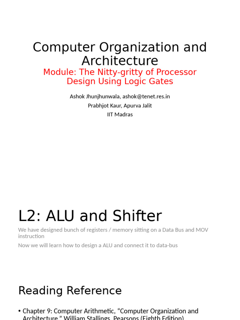 ALU and Shifter Design Overview | PDF | Central Processing Unit ...