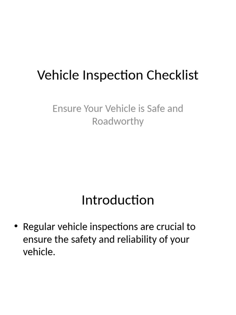 Vehicle Safety Check Guide | PDF
