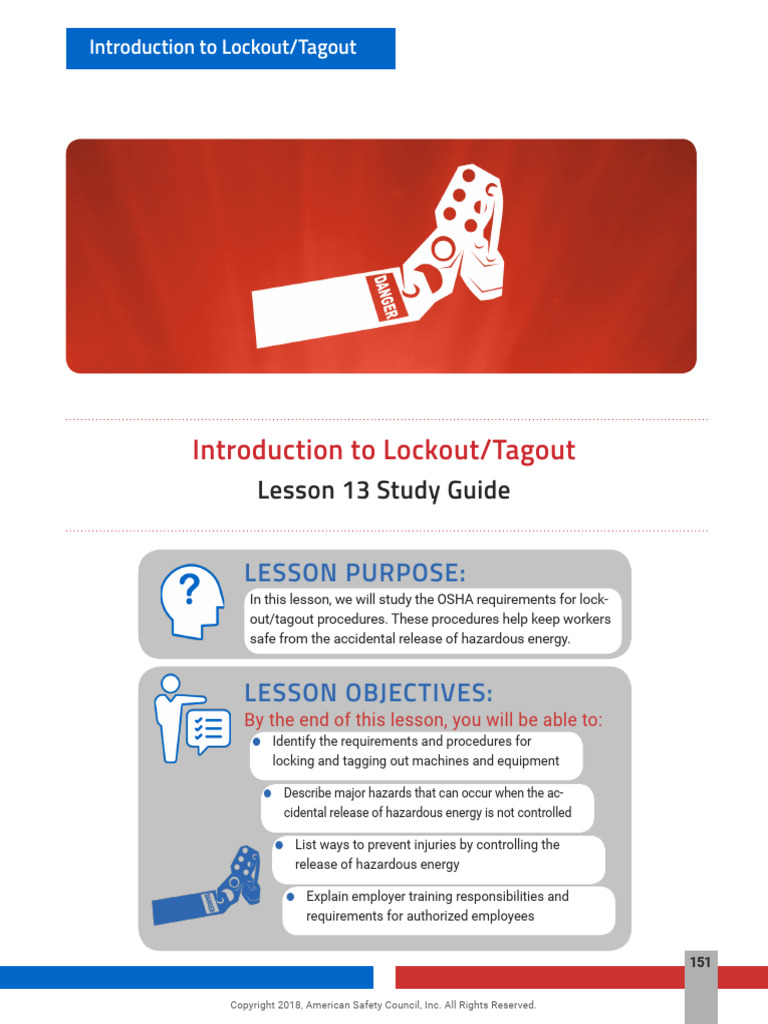 Lesson 13 Introduction To Lockout Tagout | PDF | Safety | Labor