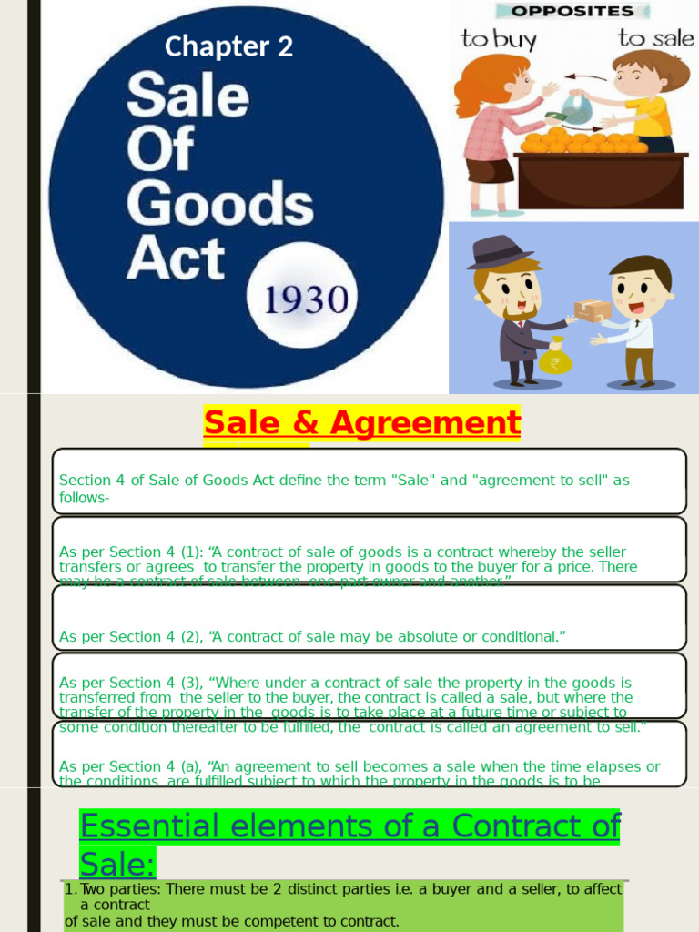 Chapter 2 Sale of Goods Act 24 | PDF | Breach Of Contract | Civil Law ...