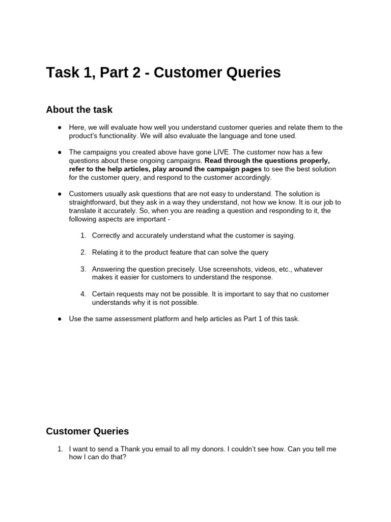 Customer Query Solutions Guide | PDF | Career & Growth | Business