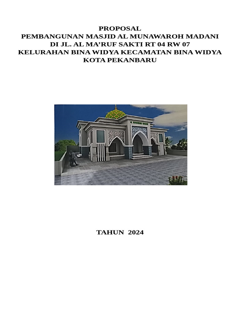 Proposal Pembangunan Masjid Al Munawaroh | PDF
