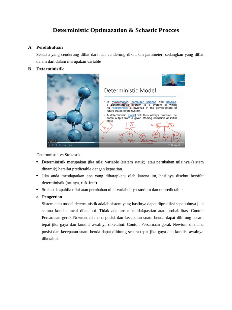Summary Deterministic Optimization & Stochastic Processes | PDF
