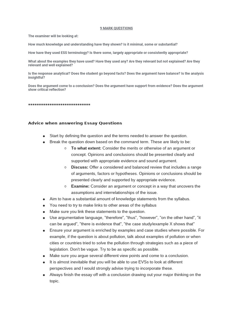 9 Mark Questions | PDF | Argument | Knowledge
