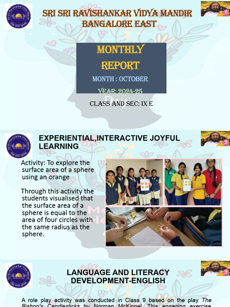 October 2024 Class IX e Monthly Report | PDF