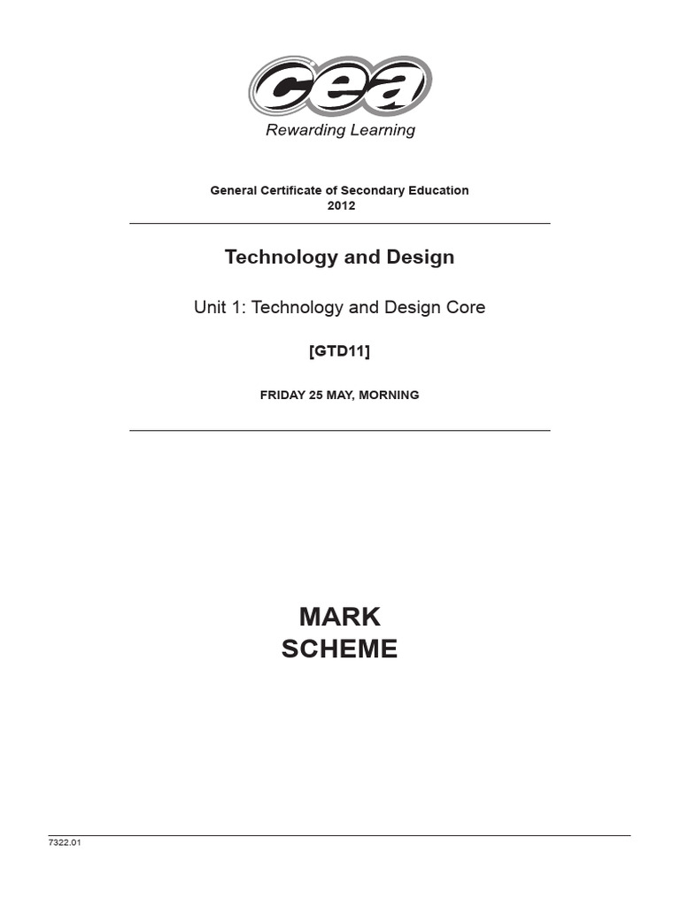 Gcse tech past papers mark schemes standard mayjune series 2012 11114