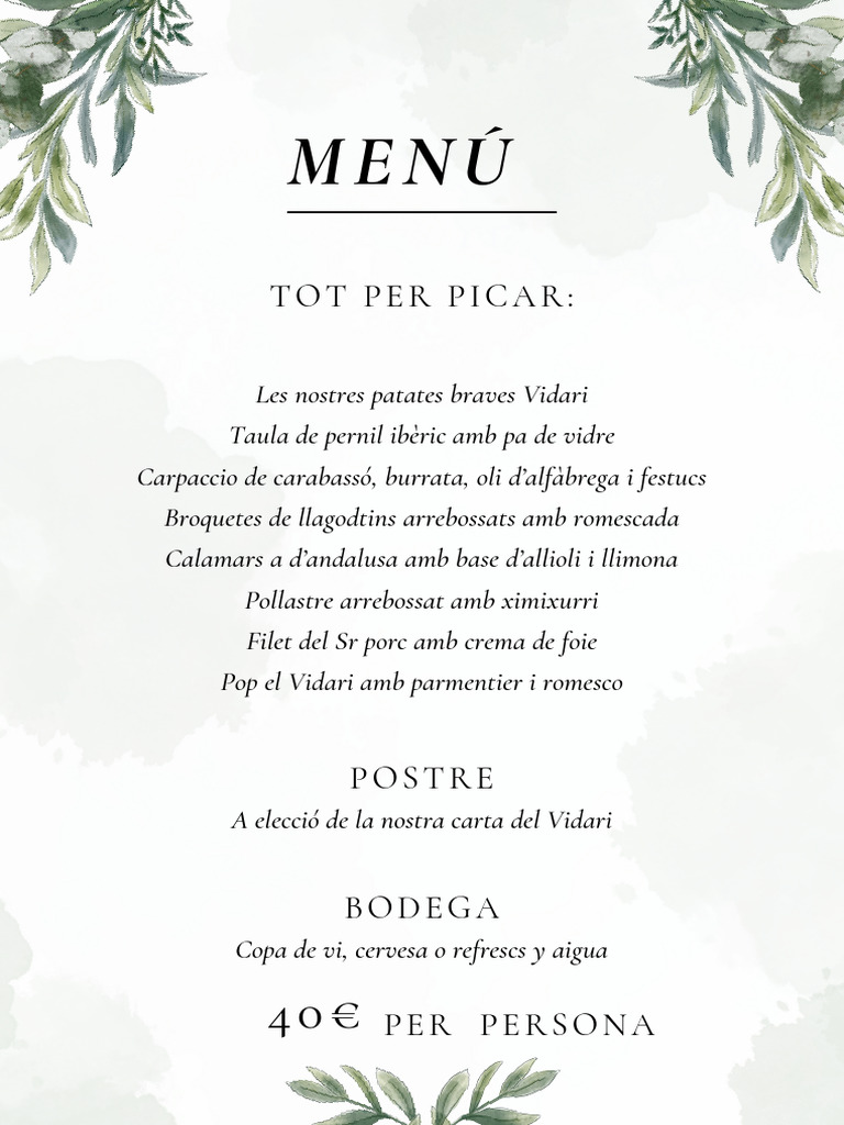 40 Menu | PDF