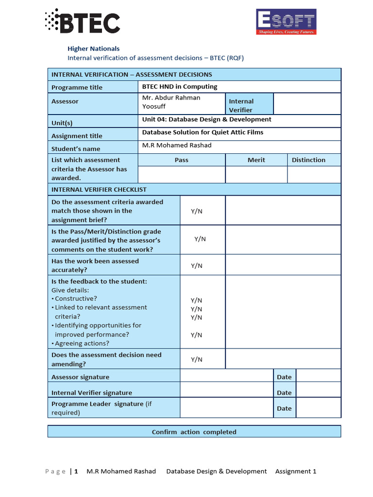 Database Design for Quiet Attic Films | PDF | Databases | Relational Model