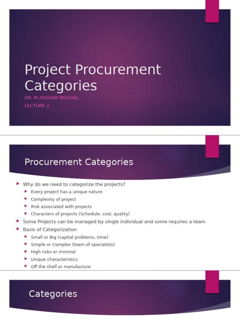 Understanding Project Procurement Categories | PDF | Procurement | Business