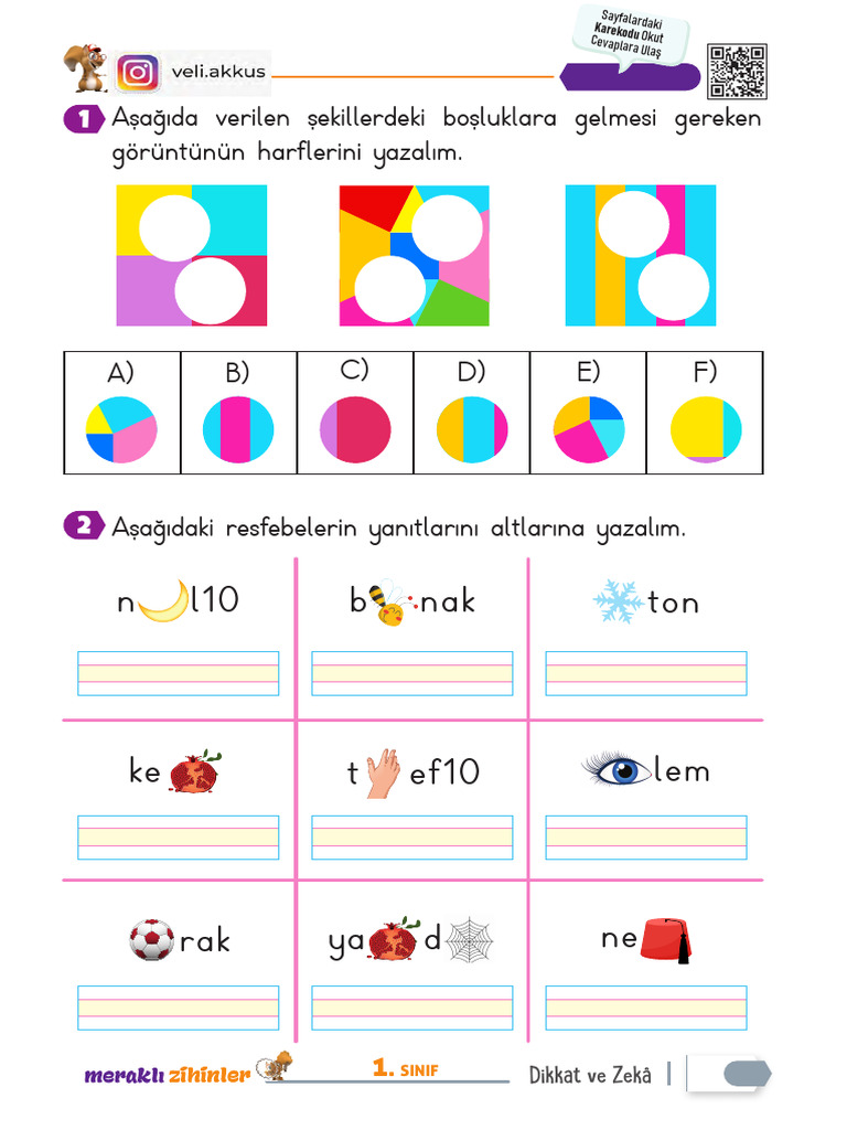 BİLSEM 1. Sınıf Dikkat Ve Zeka Testi | PDF